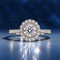 Infinite Splendor Round Brilliant Cut Halo Cathedral Engagement Ring