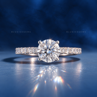Timeless Radiance Round Cut Pavé Engagement Ring