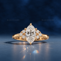 Antique Splendor Dutch Marquise Cut Accent Engagement Ring
