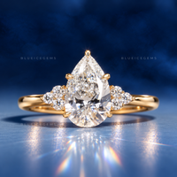 Graceful Radiance Pear Cut Hidden Accent Engagement Ring