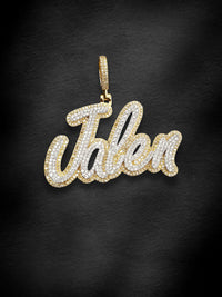 Personalized “Jalen” Gold Drip Pendant