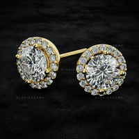 The Celestial Halo: Diamond Halo Stud Earrings