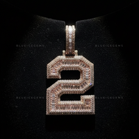 The "NUMBER 2" Architectural Elite: Baguette Mosaic & Multi-Tiered Block Pendant