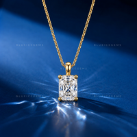 Radiant Cut Solitaire Diamond Pendant