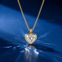 Heart Shape Bezel Set Diamond Pendant
