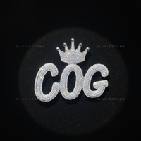 The "COG" Royal Sovereign: Crown-Topped 3D Bubble Script Pendant
