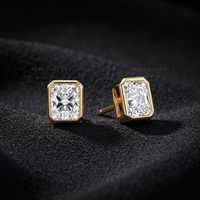 Aurelis Radiant-Cut Lab-Grown Diamond Stud Earrings