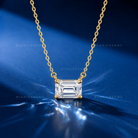 Emerald Cut Solitaire Diamond Pendant