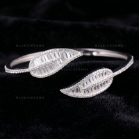 Botanical Radiance Baguette & Round-Cut Leaf Bangle