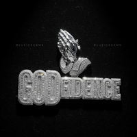 The "GODFIDENCE" Divine Aura: Praying Hands & Multi-Stone Block Fusion Pendant