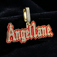 The "ANGEL LANE" Signature: Crimson Enamel & Gothic script Fusion Pendant