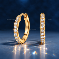 French Pavé Diamond Hoop Earrings