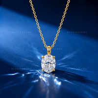 Oval Solitaire Diamond Pendant