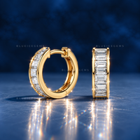 Architectural Baguette Huggie Earrings