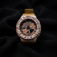 Pink Heart Royale Iced Watch – Luxury Heart Bezel Design