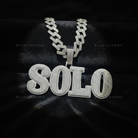 "SOLO" Custom Bubble Letter Iced-Out Pendant