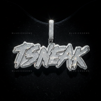 The "TSNEAK" High-Voltage: Jagged Electric Script & Triple-Tiered Frost Pendant