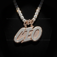 Custom CEO Pendant in 925 Sterling Silver | VVS Moissanite Word Necklace