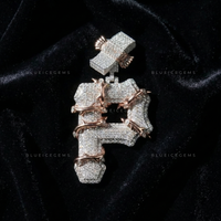 The "P" Thorn-Wrap Sovereign: Gothic Vine Detail & Iced-Out Initial Pendant