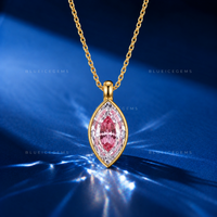 Two Tone Marquise Step Cut Diamond Pendant