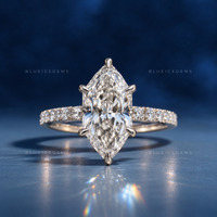 Regal Radiance Dutch Marquise Cut Hidden Accent Engagement Ring