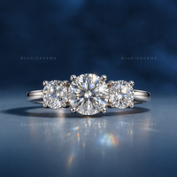 Elara Round Cut Certified Pavé Solitaire Engagement Ring