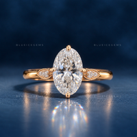 Oval Brilliant Cut Compass Prong Engagement Ring
