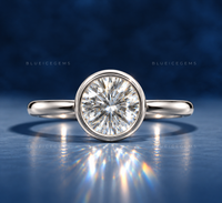 Round Brilliant Cut Lab Grown Diamond Bezel Solitaire Ring