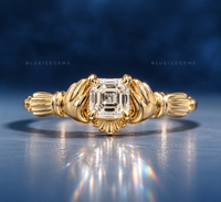 Asscher Cut Lab Grown Diamond Claddagh Ring
