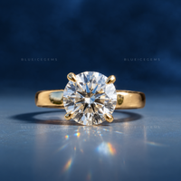 Classic Opulence Round Brilliant Cut Solitaire Wide Band High Setting Engagement Ring