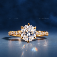 Imperial Radiance Round Cut Cathedral Pavé Engagement Ring