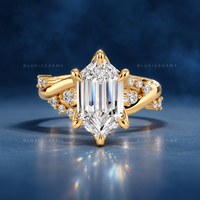 Wildvine Elongated Hexagon Twisted Engagement Ring