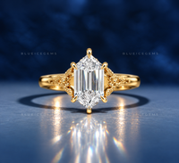 Elongated Hexagon Ivy Elegance Engagement Ring
