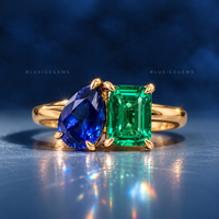 Verdant Azure Toi Et Moi Statement Ring