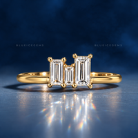 Unique Baguette Cut Trilogy Tiara Style Engagement Ring