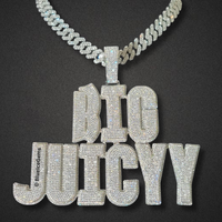 Custom "Big Juicyy" Diamond Block Letter Necklace