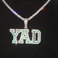 Custom Two-Tone Block Letter Nameplate Necklace