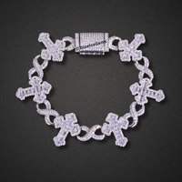 Iced-Out Cross & Infinity Bracelet