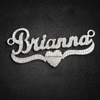 The "Brianna" Heart-Adorned Diamond Script Pendant
