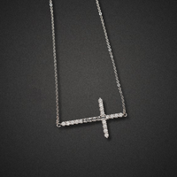 The "Horizontal Radiance" Diamond Cross Pendant