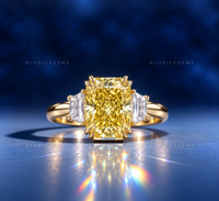 Majestic Solstice Radiant Cut Canary Yellow Ring