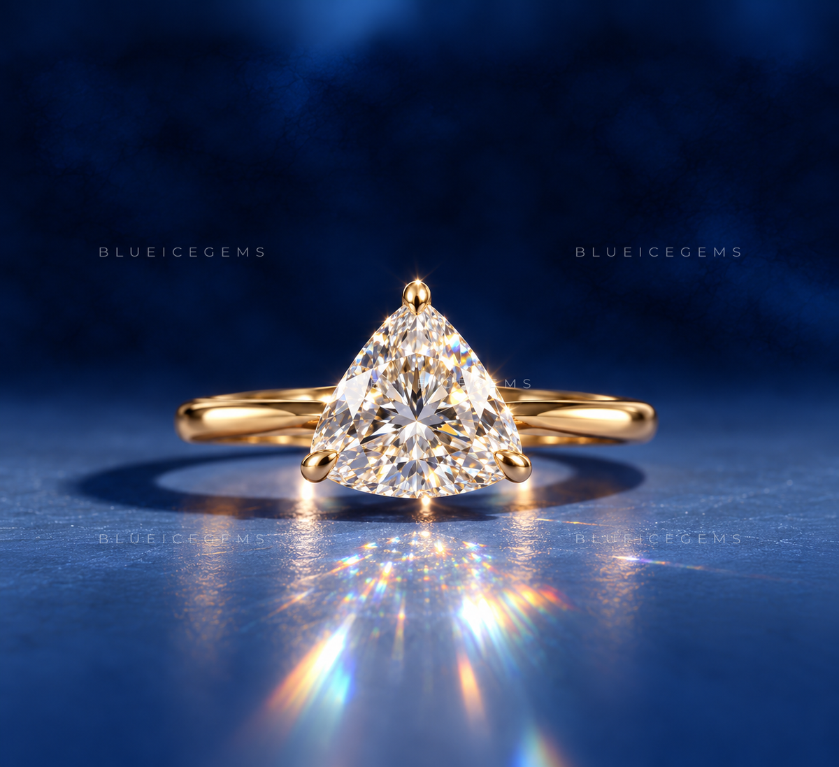 Celestial Zenith Trillion Cut Solitaire Ring