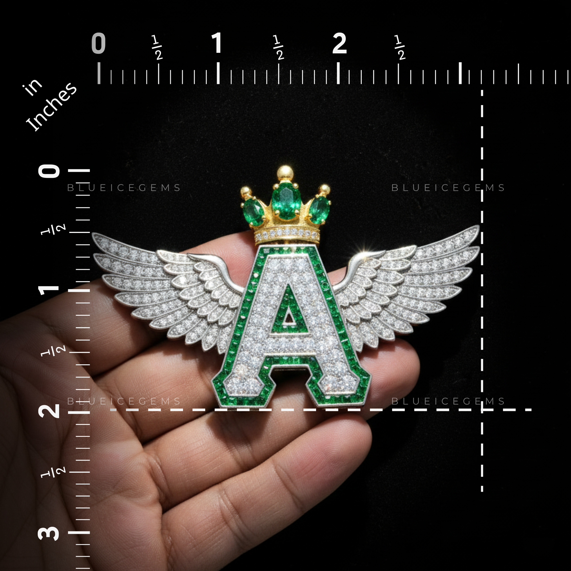 The "A" Aviator Sovereign: Emerald-Trimmed Monogram & Imperial Wing Crest