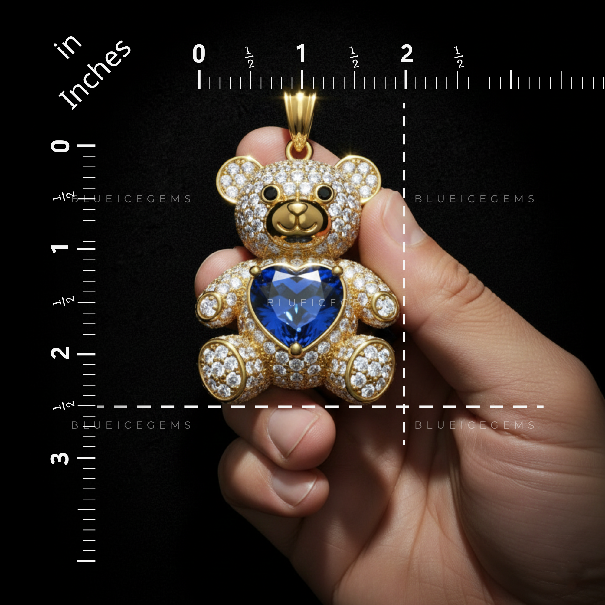 The Arctic Monarch: Cobalt Heart & Diamond Frost Teddy Sovereign