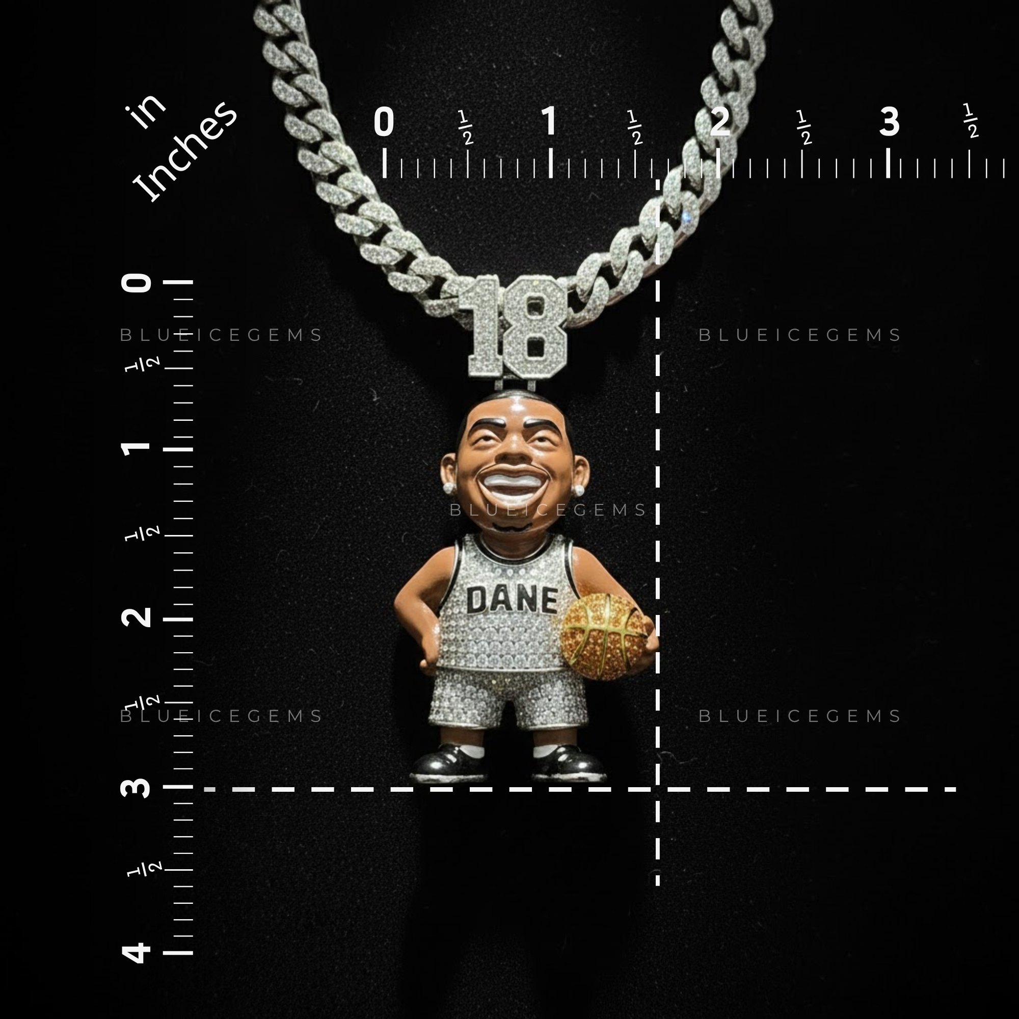 The "DANE 18" Court-King: Amber Basketball & Diamond Jersey Sovereign