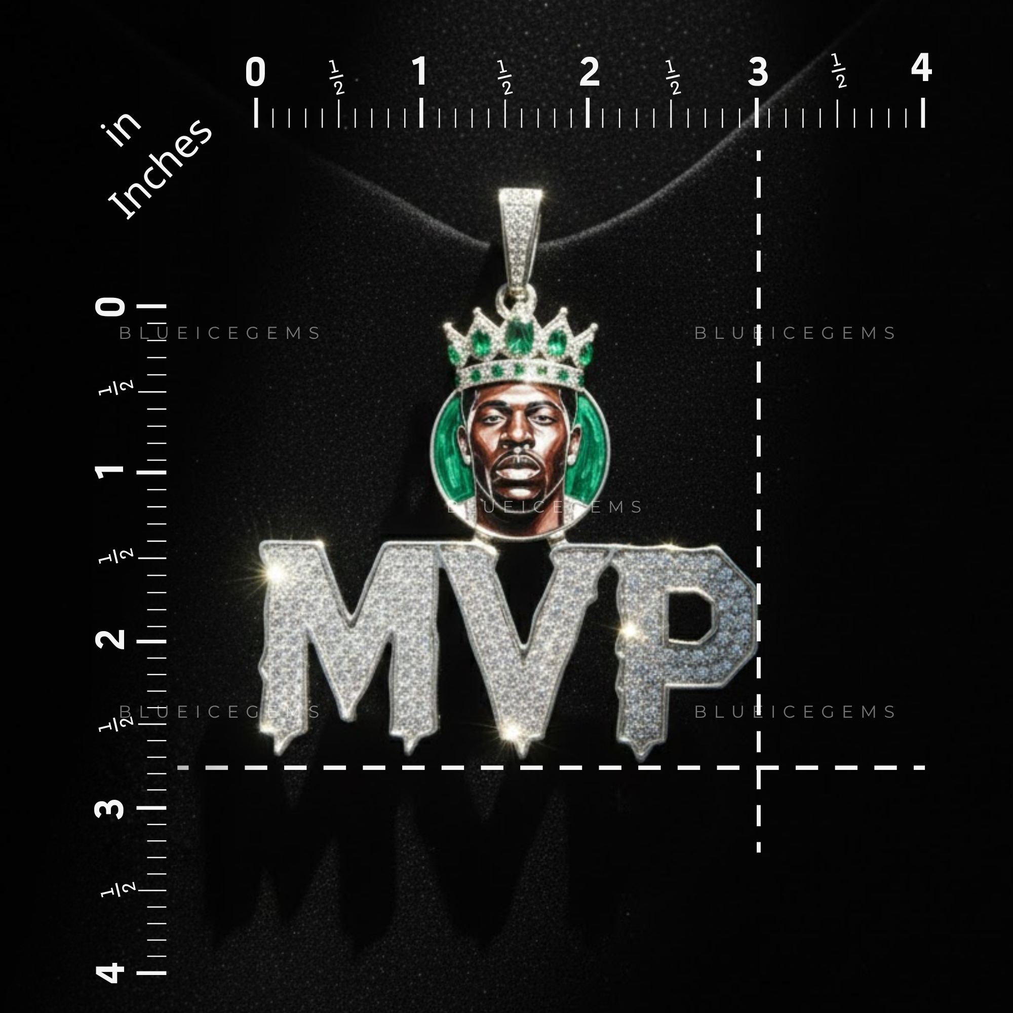 The "MVP" Sovereign: Emerald-Crowned Portrait & Diamond Dripping Monogram