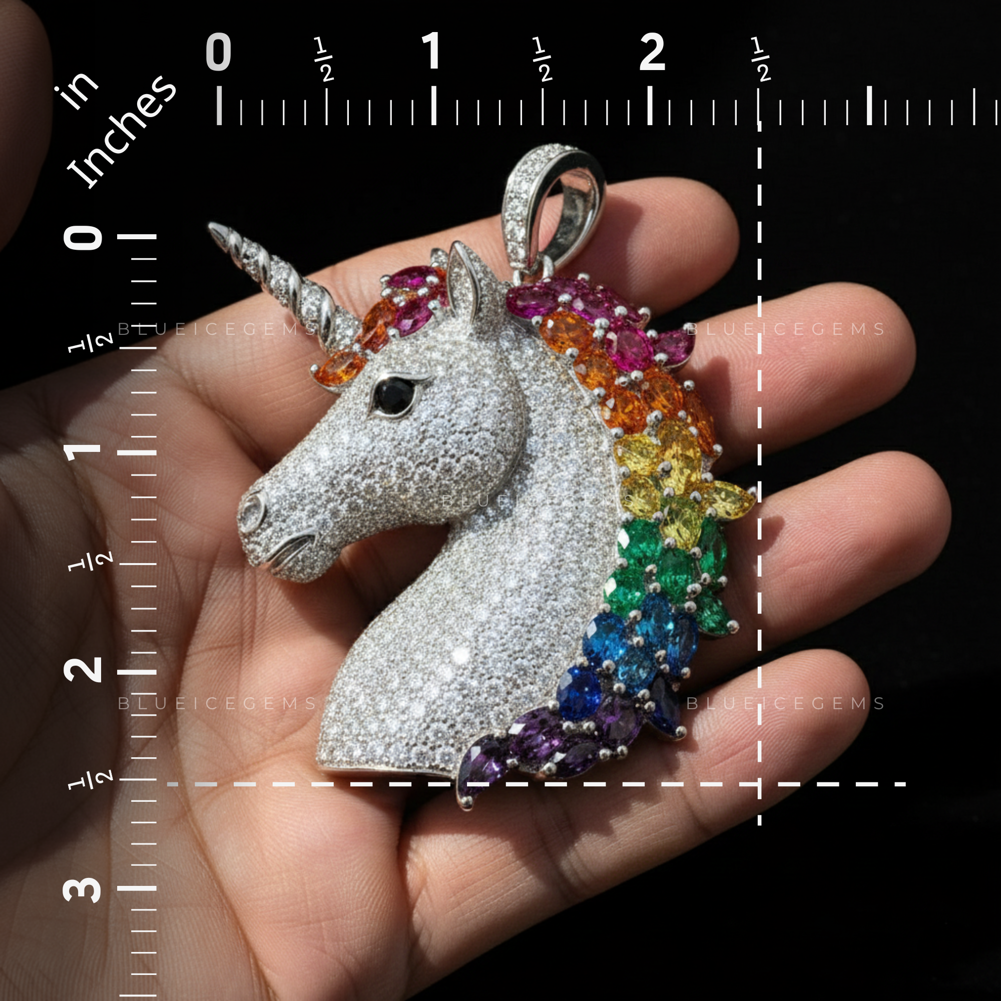 The Celestial Prism Unicorn: Rainbow Gradient Mane & Diamond Frost Sovereign