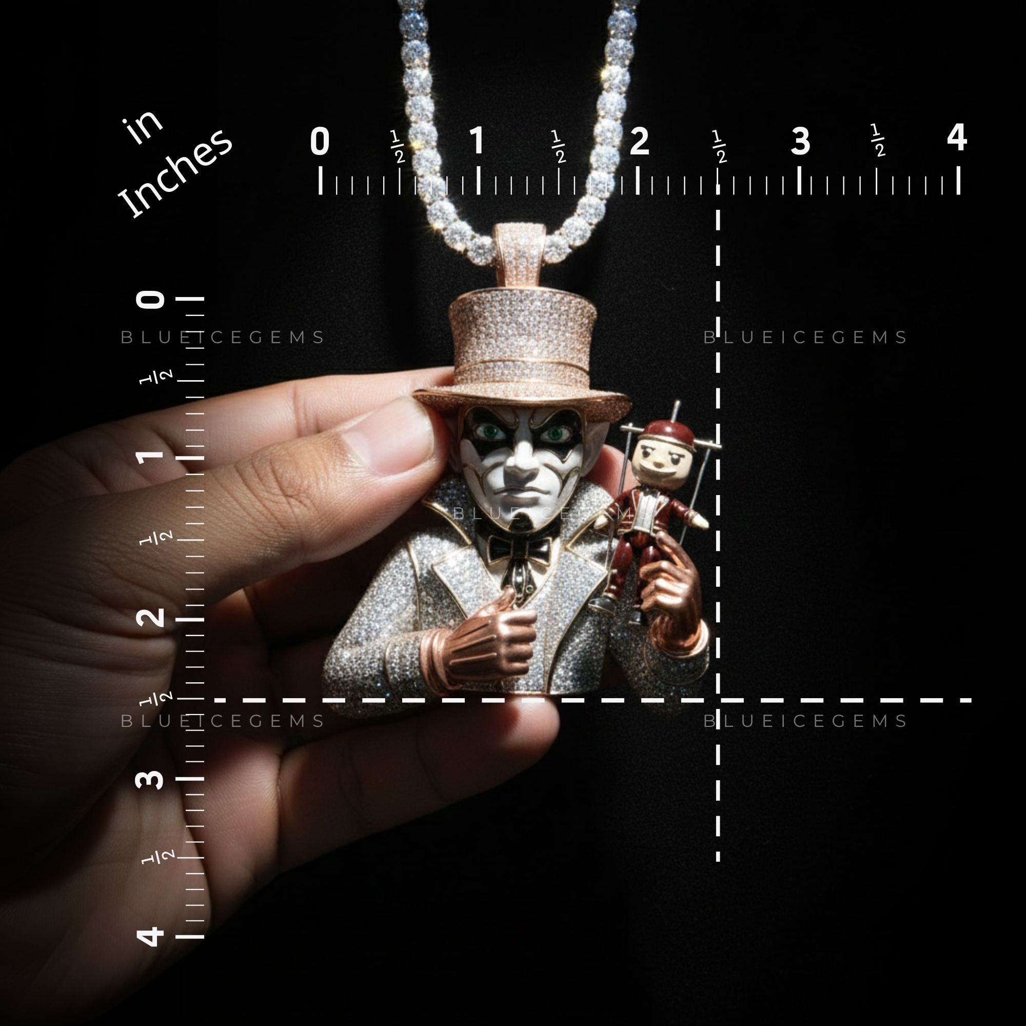 The Marionette Master: Rose Gold Top-Hat & Diamond-Inlay Puppeteer Sovereign