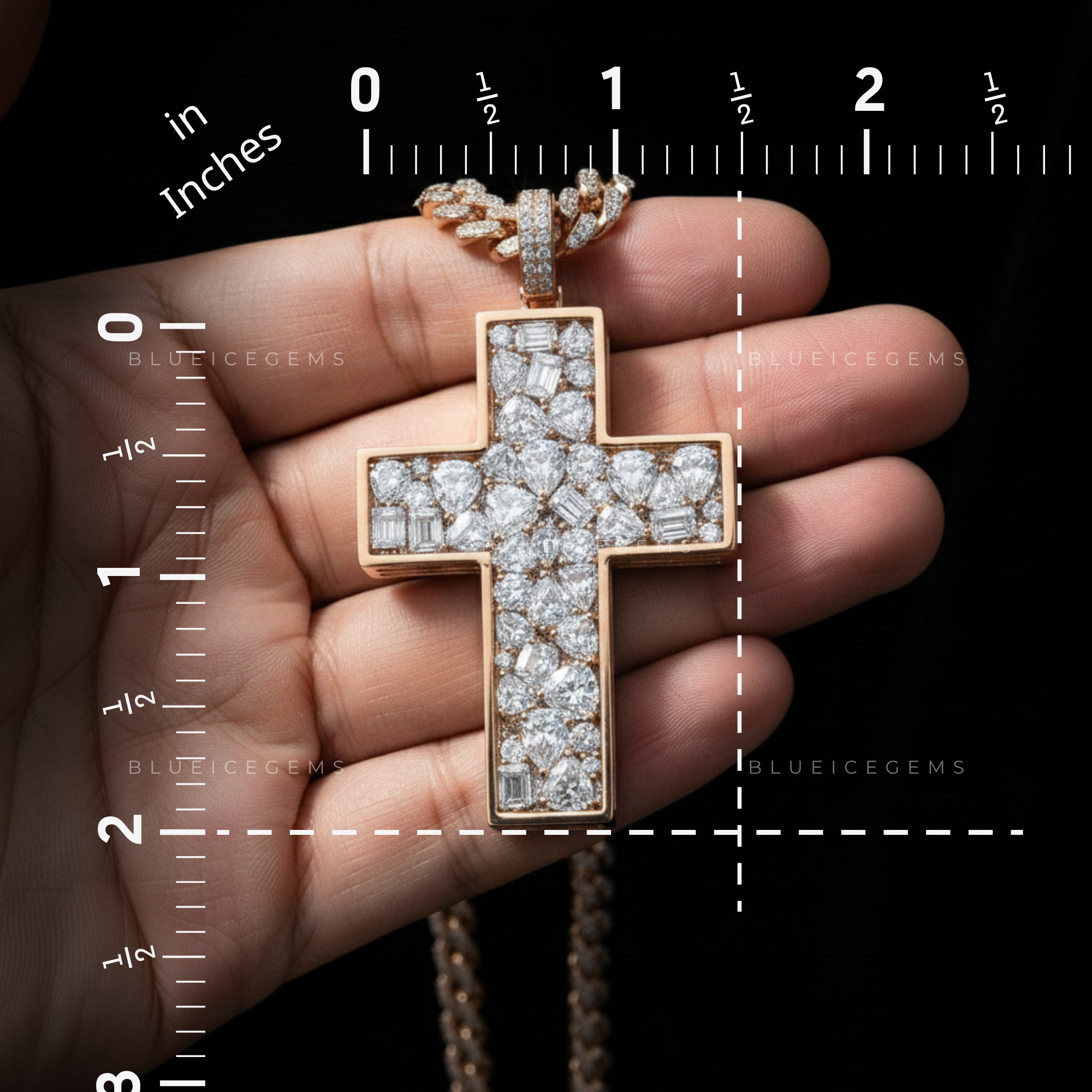 The Architectural Mosaic: Rose Gold Cross & Multi-Cut Diamond Sovereign