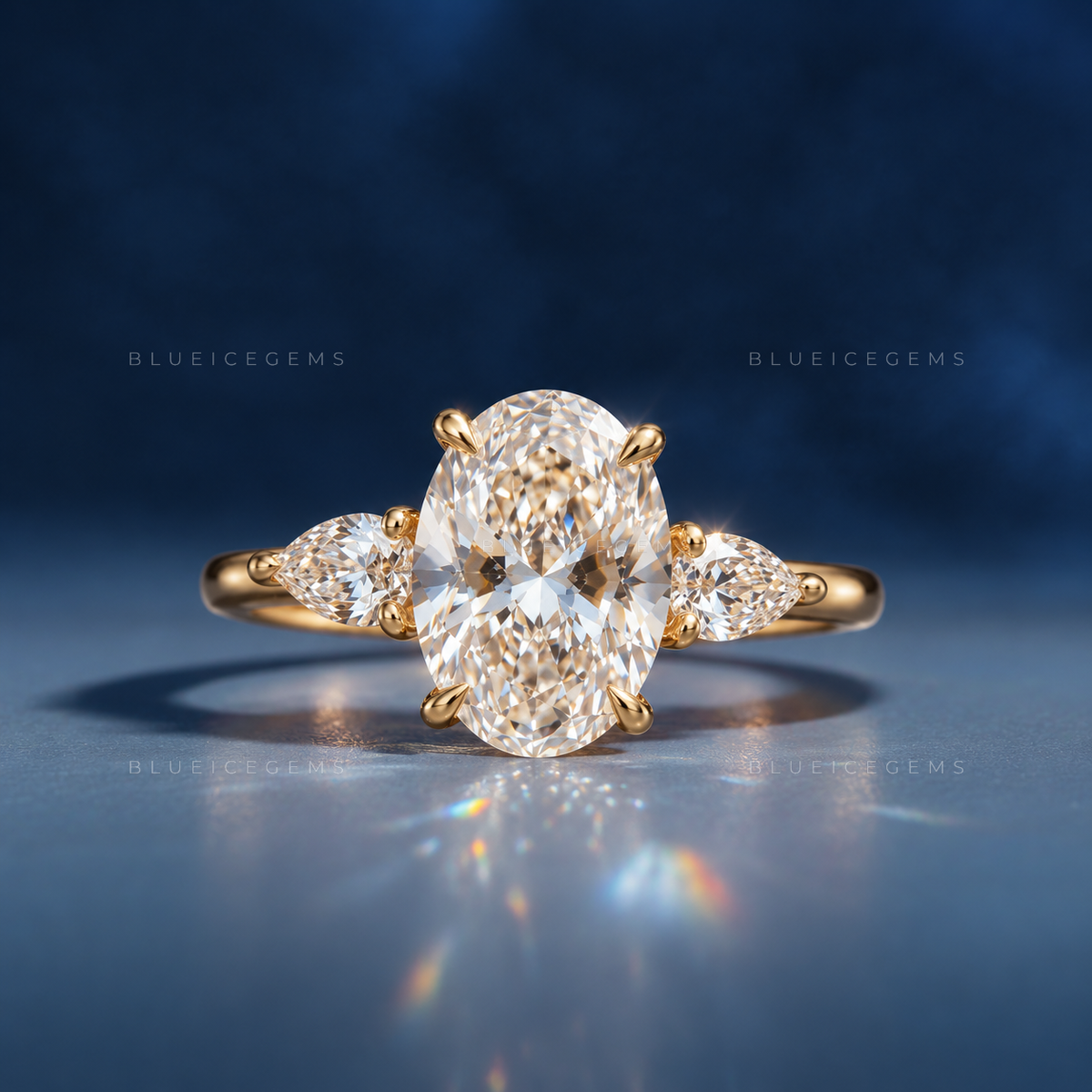 Eternal Horizon Oval Cut Three-Stone Trilogy Engagement Ring